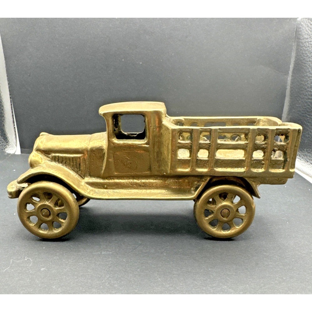 Antique Vintage 1920's Solid Brass Model‎ T Delivery Truck W/ Original Sticker